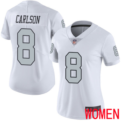 Oakland Raiders Limited White Women Daniel Carlson Jersey NFL Football #8 Rush Vapor Untouchable Jersey->women nfl jersey->Women Jersey